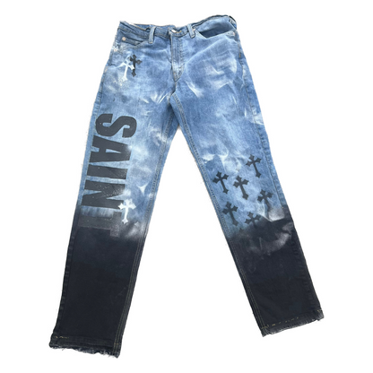 White-Dye Saint Jeans